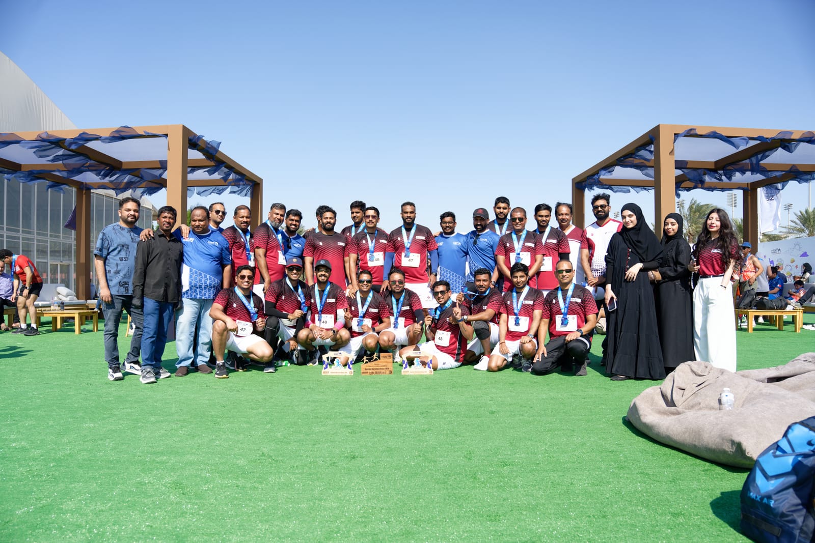 Team ACME first place Bahrain Marathon Relay 2025 IT Telecom Media Category